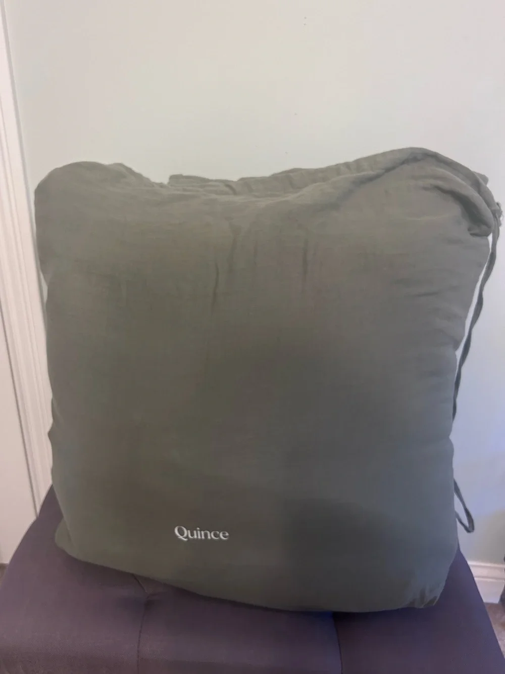 NWT Quince Olive Green Organic Cotton Gauze Box Quilt!